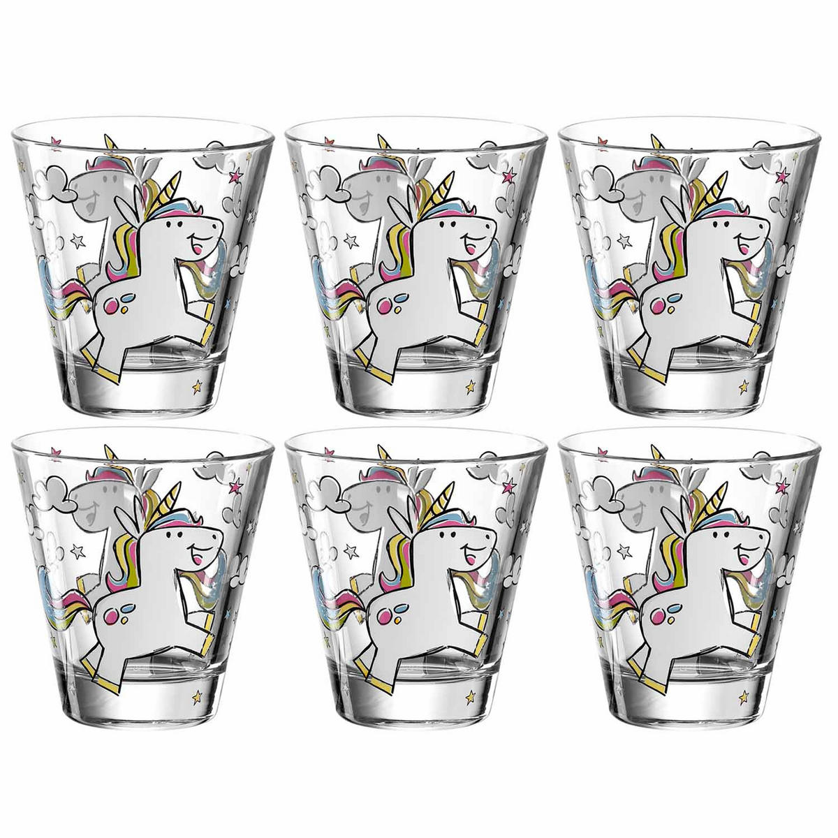 KINDER-GLÄSERSET Bambini 6-teilig  - Transparent, Trend, Glas (8,5/9,0/8,5cm) - Leonardo