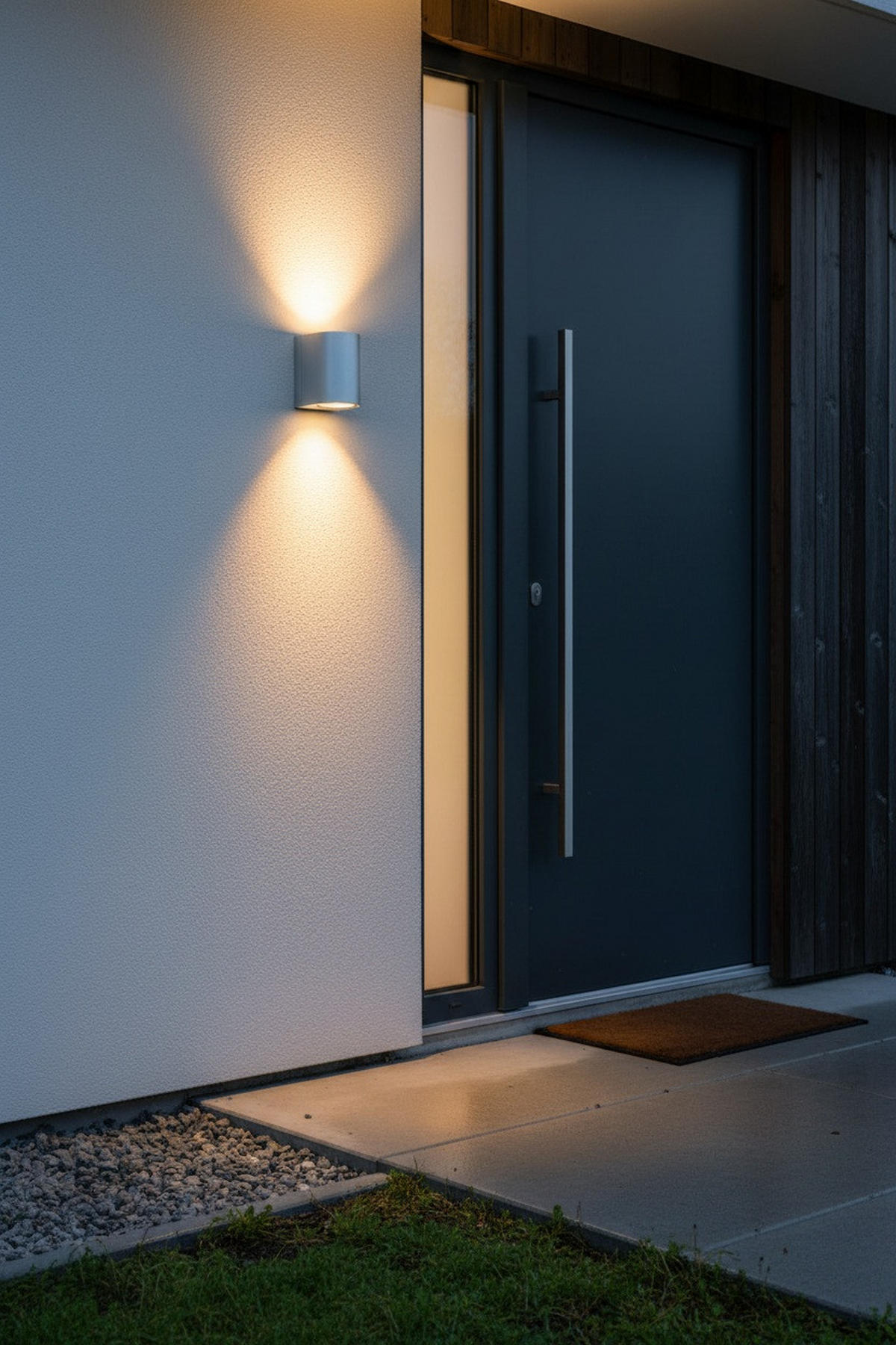 AUßENWANDLEUCHTE Alor 9/10/7 cm  - Silberfarben, Basics, Kunststoff/Metall (9/10/7cm) - Markslöjd