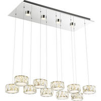 LED FÜGGŐLÁMPA 76/36/120 cm  - króm/áttetsző, Romantik / Landhaus, műanyag/Üveg (76/36/120cm)
