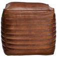 HOCKER Echtleder Cognac  - Cognac, LIFESTYLE, Leder (40/40/40cm) - Landscape