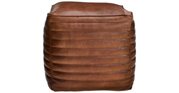 HOCKER Echtleder Cognac  - Cognac, LIFESTYLE, Leder (40/40/40cm) - Landscape