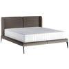Polsterbett inkl. Matratze Matratze, gepolstertes Kopfteil, Topper 180/200 cm  in Dunkelgrau  - Dunkelgrau/Creme, MODERN, Textil/Metall (180/200cm) - Livetastic
