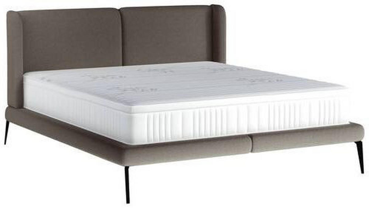 Polsterbett inkl. Matratze 180/200 cm  in Dunkelgrau  - Weiss/Dunkelgrau, Modern, Textil/Metall (180/200cm) - Livetastic