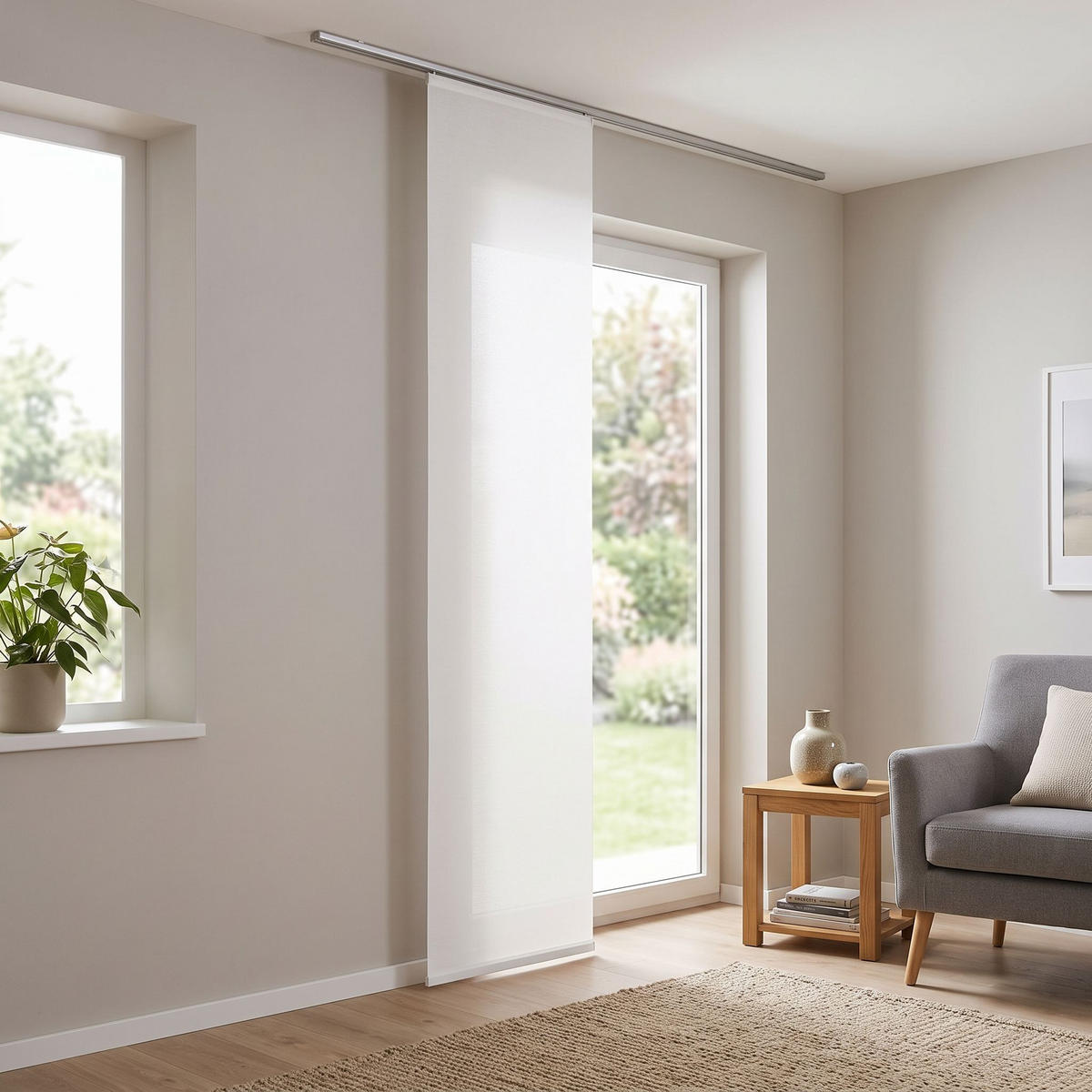 FLÄCHENVORHANG   blickdicht  60/245 cm   - Weiß, Design, Textil (60/245cm)