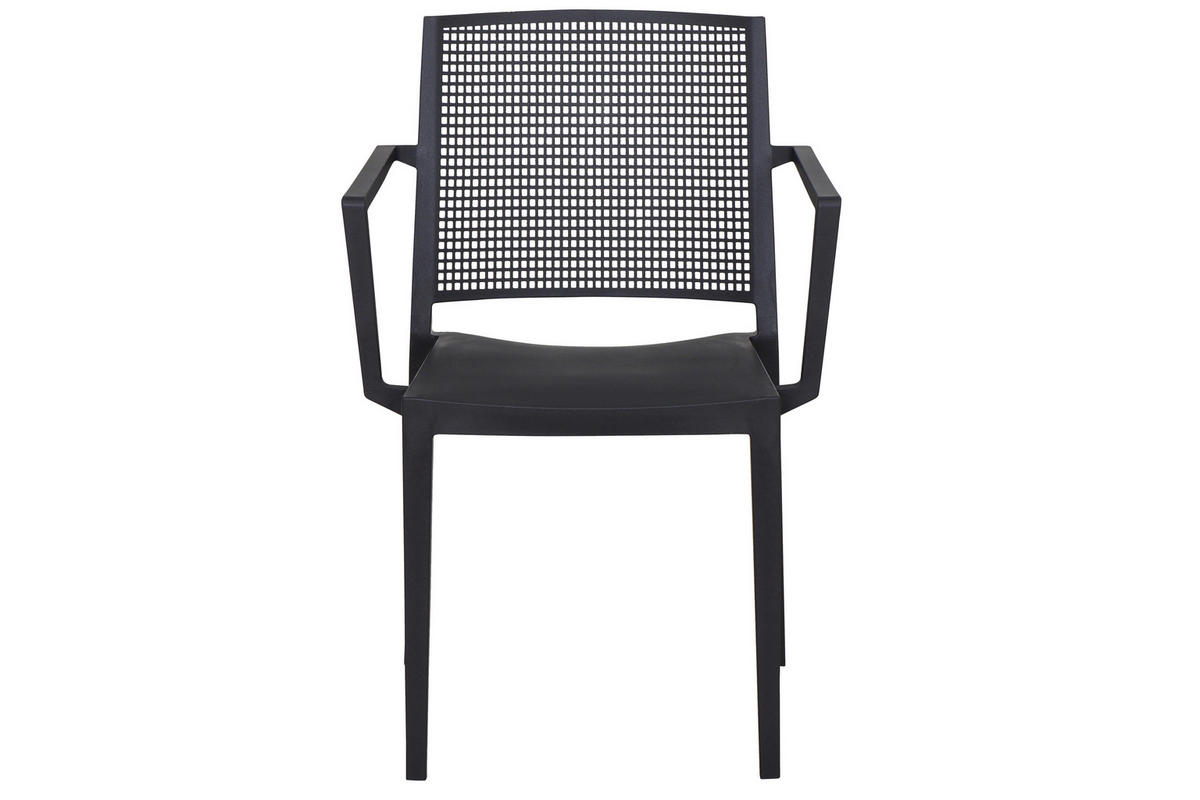 GARTENGARNITUR 3-teilig Stahl  - Anthrazit, Basics, Kunststoff/Metall (80/80/80cm) - Siena Garden