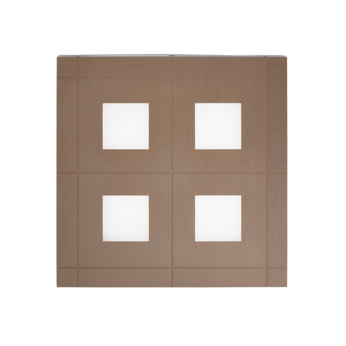 LED-DECKENLEUCHTE Aera 40/5/40 cm  - Weiß/Bronzefarben, Design, Kunststoff/Metall (40/5/40cm) - Grossmann
