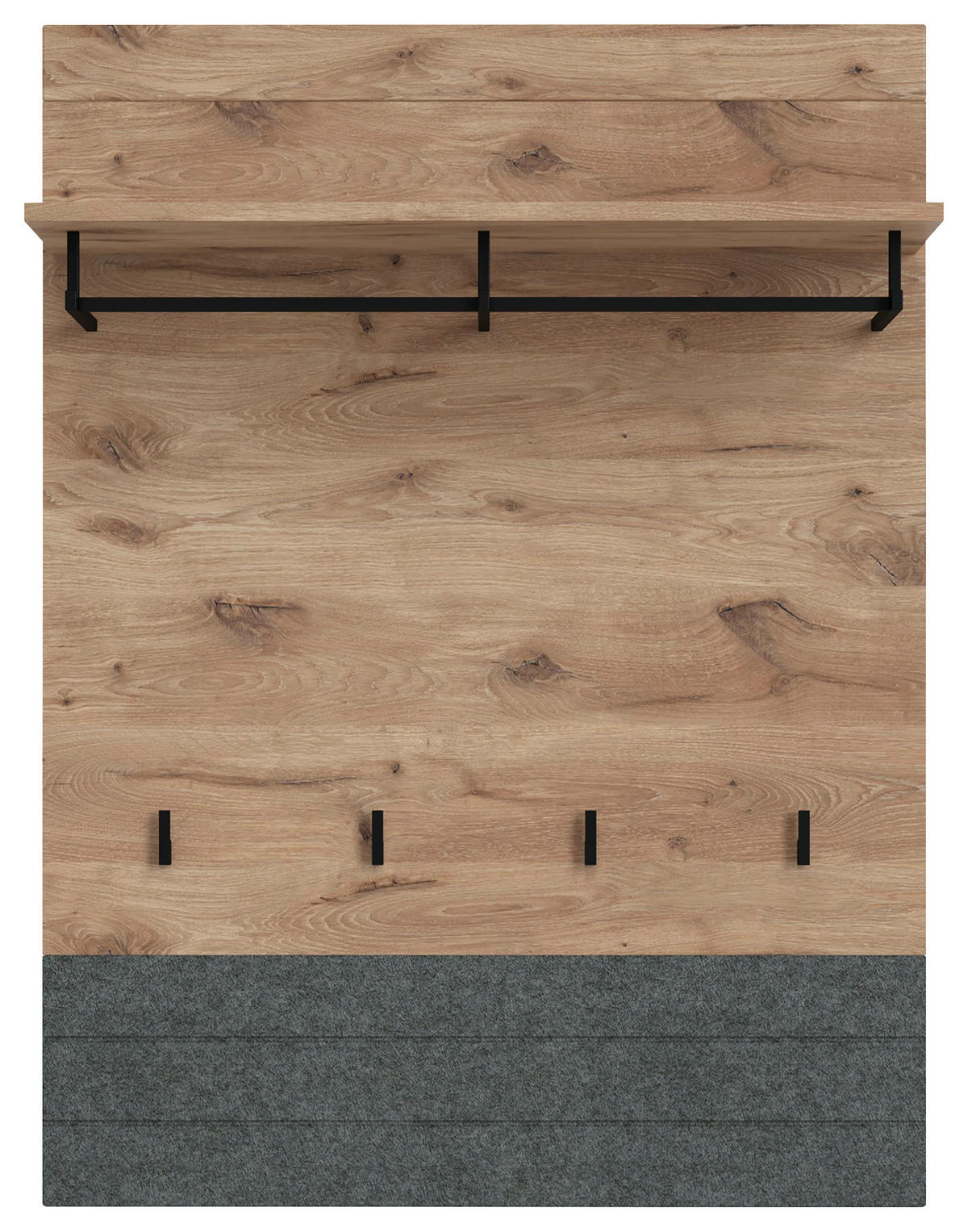 GARDEROBNI PANEL - temno siva/barve hrasta, Design, leseni material (80/107/31cm) - Carryhome