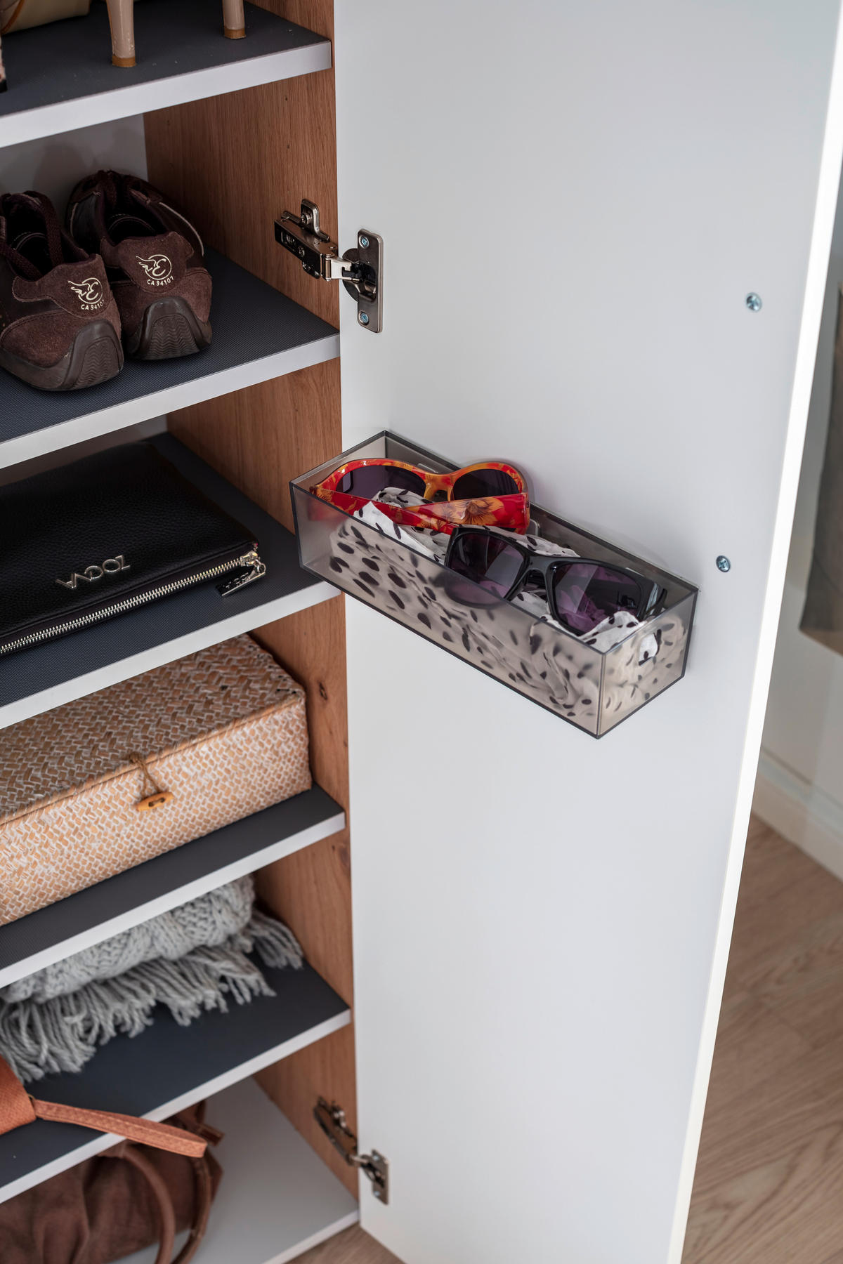 GARDEROBE 3-teilig  in 220/198/29 cm  - Wildeiche/Weiss, Design, Holzwerkstoff (220/198/29cm) - Moderano