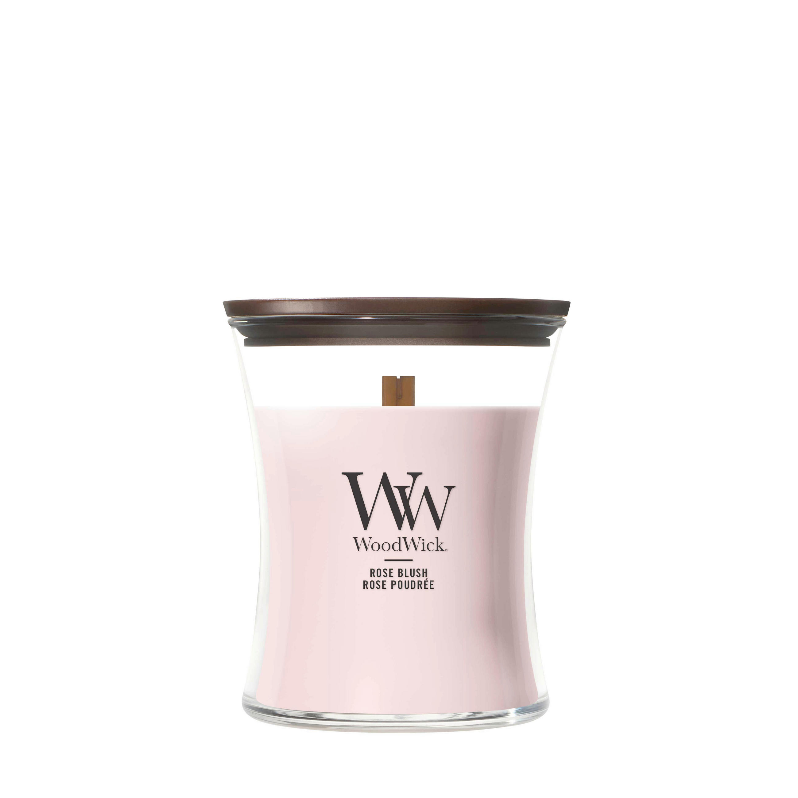 SVIJEĆA MIRISNA  svijetlo ružičasta  - svijetlo ružičasta, Basics, staklo/drvo (10/11/10cm) - WoodWick