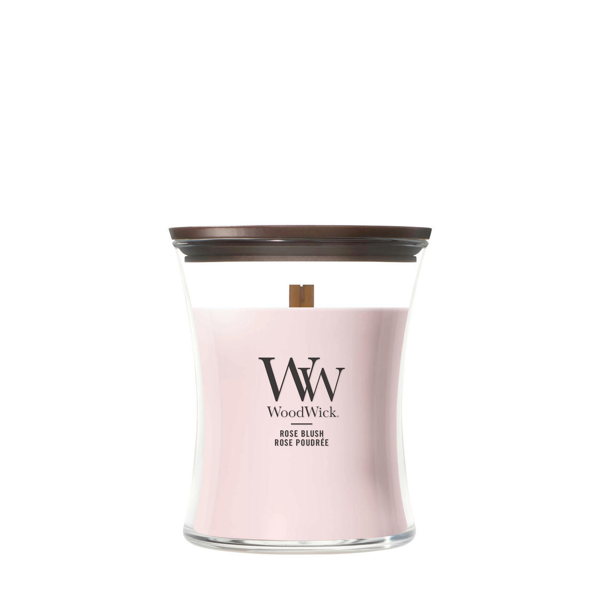 SVIJEĆA MIRISNA  svijetlo ružičasta  - svijetlo ružičasta, Basics, staklo/drvo (10/11/10cm) - WoodWick