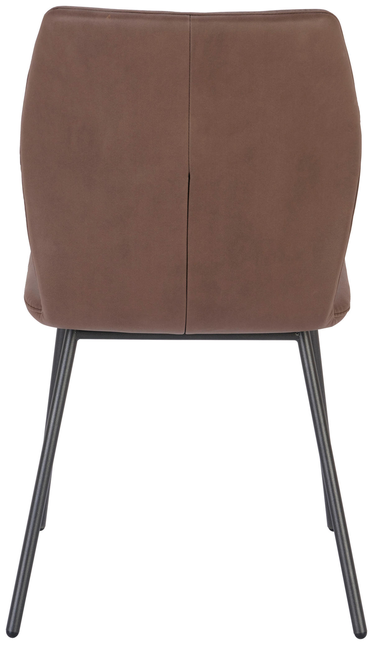 STUHL  in Stahl Echtleder pigmentiert  - Anthrazit/Dunkelbraun, Design, Leder/Metall (49/89/59cm) - Bert Plantagie