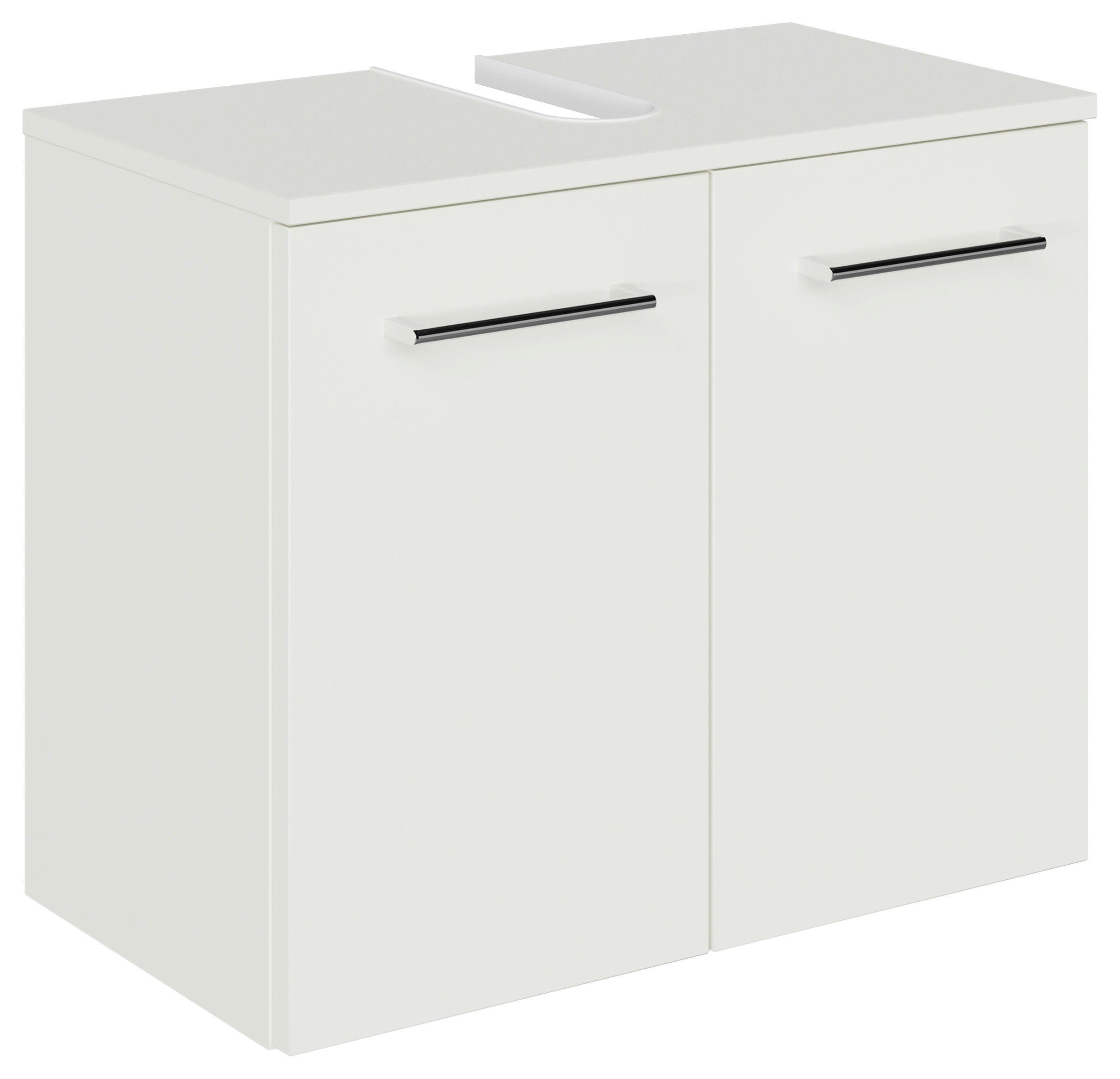 WASCHBECKENUNTERSCHRANK 60/49,8/33,3 cm  - Chromfarben/Weiß, KONVENTIONELL, Holzwerkstoff/Metall (60/49,8/33,3cm) - Sadena