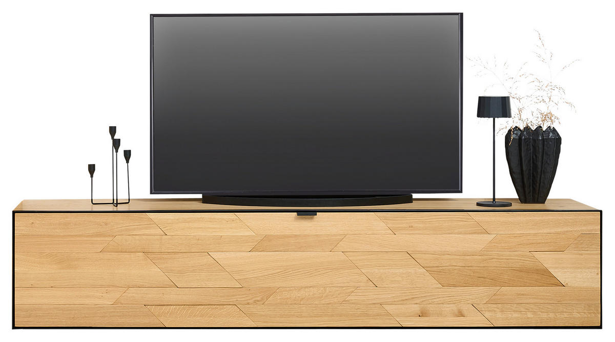 LOWBOARD  in 180/35,2/42 cm  - Wildeiche/Schwarz, Natur, Holz/Holzwerkstoff (180/35,2/42cm) - Linea Natura