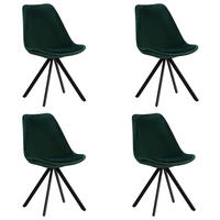 STUHL-SET 4 Stück gastro- und objekttauglich Samt  - Dunkelgrün/Schwarz, KONVENTIONELL, Textil/Metall (50/83/51cm) - MID.YOU