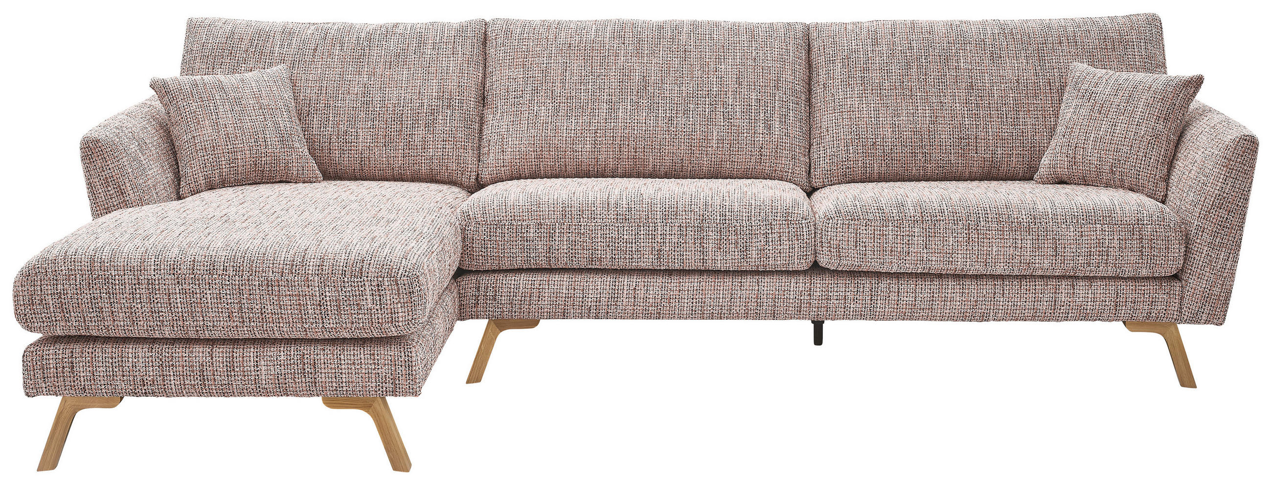 ECKSOFA Rosa Webstoff  - Eichefarben/Rosa, KONVENTIONELL, Holz/Textil (160/293cm) - SetOne by Musterring