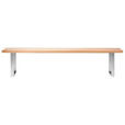 SITZBANK 220/50/40 cm  in Eichefarben, Edelstahlfarben  - Edelstahlfarben/Eichefarben, Design, Holz/Metall (220/50/40cm) - Novel