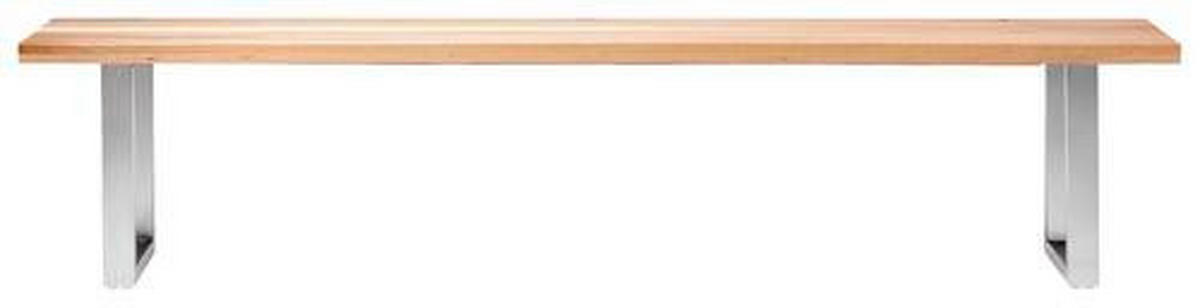 SITZBANK 220/50/40 cm Eichefarben, Edelstahlfarben Wildeiche massiv Metall  - Edelstahlfarben/Eichefarben, Design, Holz/Metall (220/50/40cm) - Novel