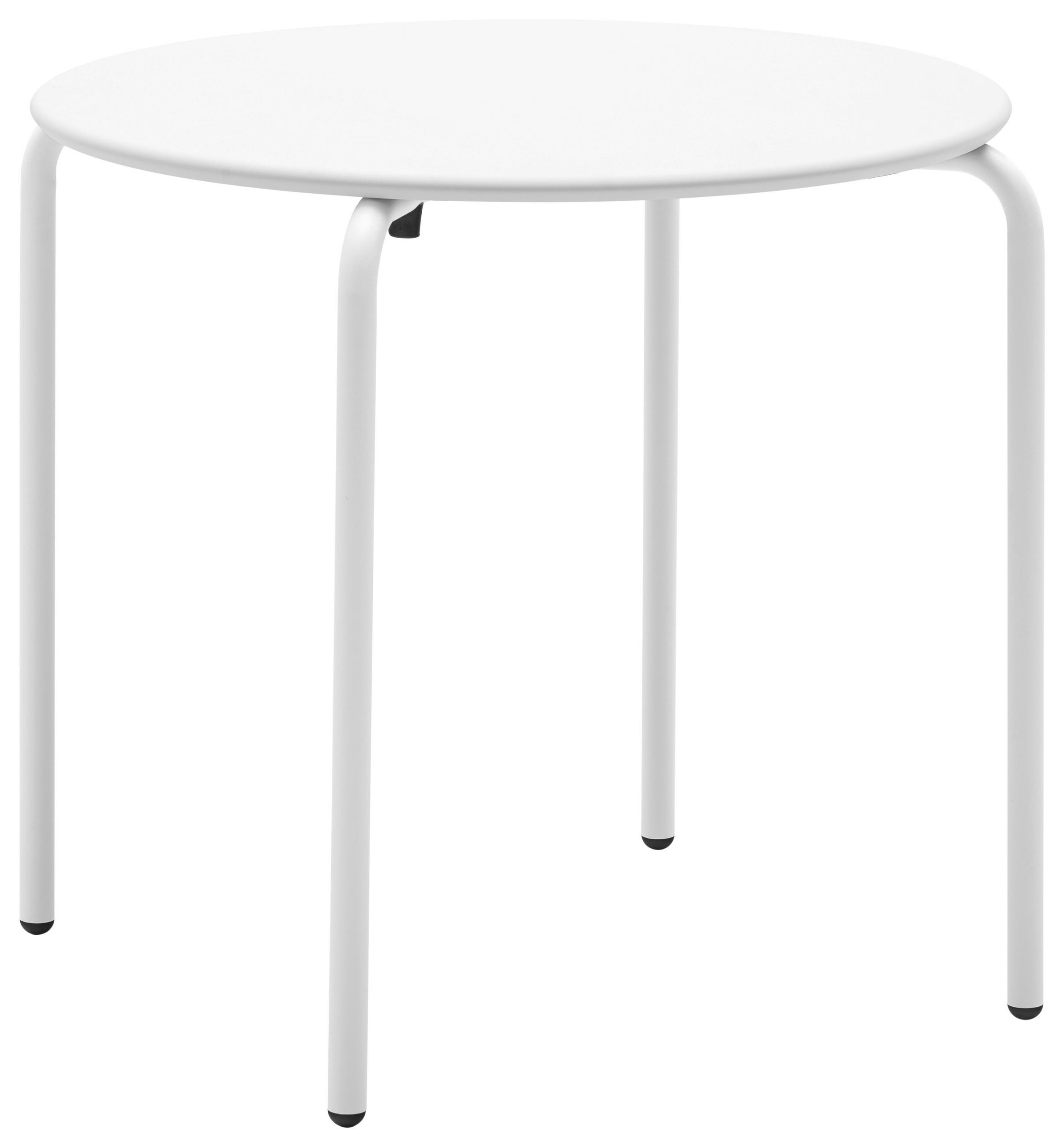 GARTENTISCH 80/80/75 cm Metall rund  - Weiß, Basics, Metall (80/80/75cm) - Connubia 