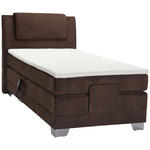 BOXSPRINGBETT 100/200 cm  in Dunkelbraun  - Dunkelbraun/Silberfarben, Design, Kunststoff/Textil (100/200cm) - Esposa