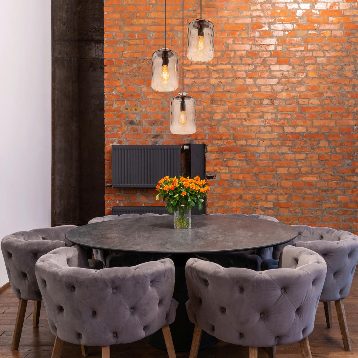HÄNGELEUCHTE 47/120 cm    - Klar/Schwarz, Design, Glas/Metall (47/120cm) - Globo