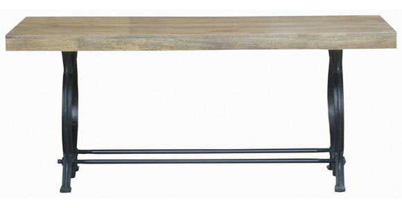 ESSTISCH 180/90/76 cm Mangoholz massiv Holz, Metall Braun, Schwarz rechteckig  - Schwarz/Braun, Trend, Holz/Metall (180/90/76cm) - Ambia Home