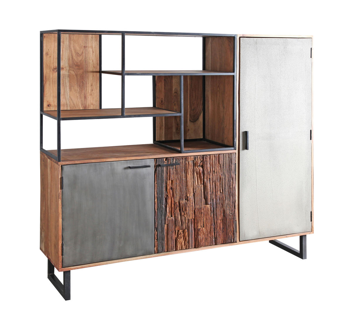 HIGHBOARD  in 163/150/40 cm  - Dunkelbraun/Schwarz, Design, Holz/Stein (163/150/40cm) - Carryhome