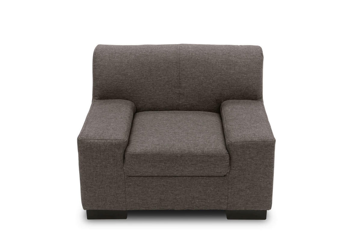 SESSEL in Webstoff Braun, Schwarz  - Wengefarben/Schwarz, Design, Holz/Textil (101/74/85cm) - MID.YOU