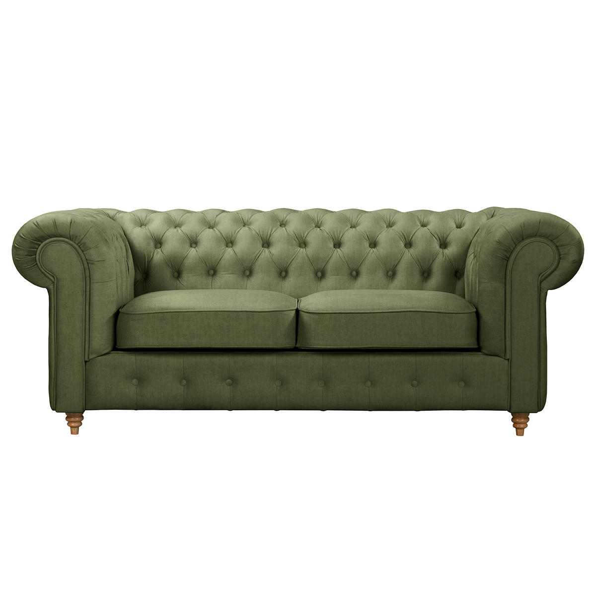 SCHLAFSOFA Mikrofaser Dunkelgrün Armteil links, Armteil rechts  - Dunkelgrün/Braun, Design, Holz/Textil (190/74/91cm) - P & B