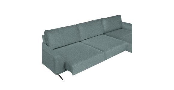 ECKSOFA in Webstoff Hellblau  - Schwarz/Hellblau, Design, Textil/Metall (320/172cm) - Valnatura