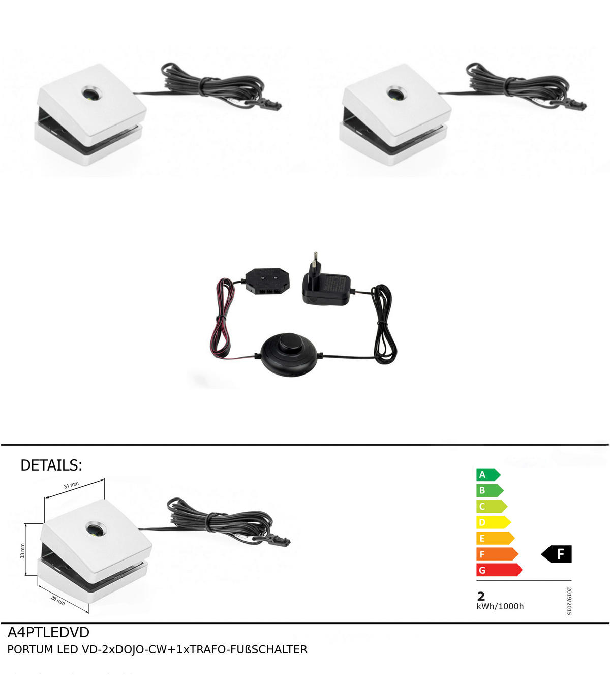 LED-KLEMMLEUCHTE - Silberfarben, KONVENTIONELL, Kunststoff - Livetastic