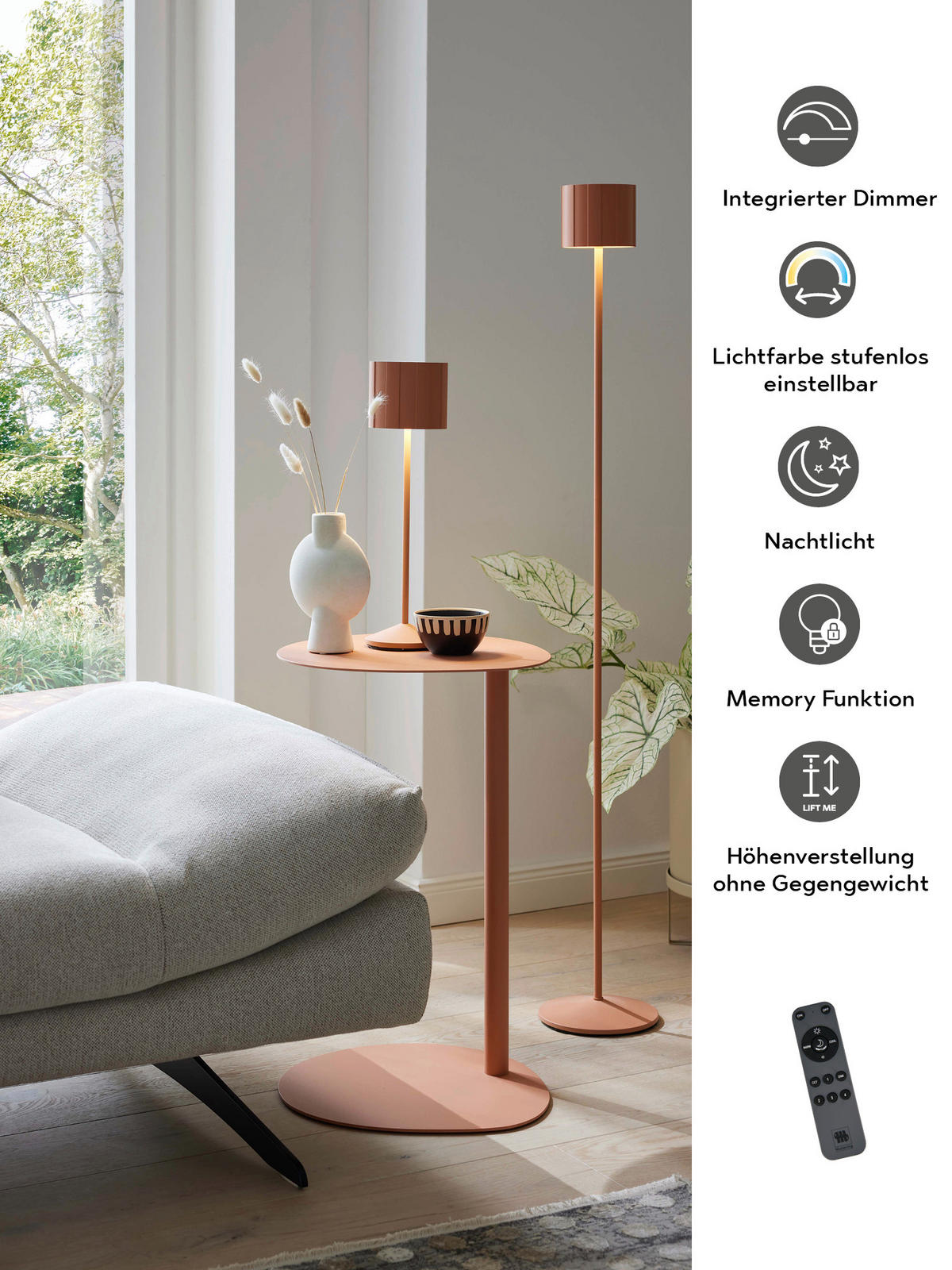 AKKU-STEHLEUCHTE Marisa 19/125 cm  - Grün, MODERN, Metall (19/125cm) - Musterring