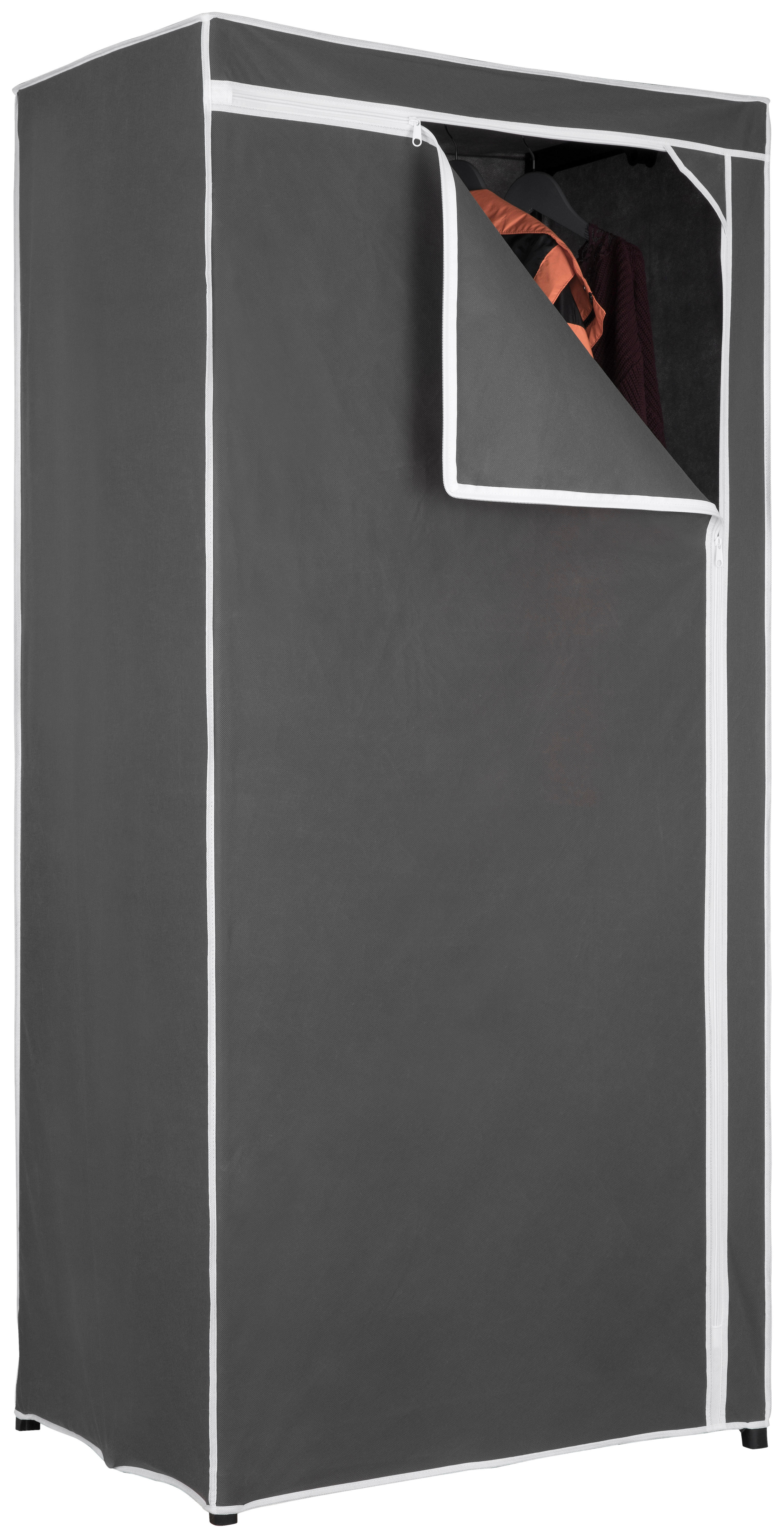 STOFFSCHRANK 75/160/50 cm  in Grau  - Grau, Basics, Kunststoff/Textil (75/160/50cm) - Carryhome