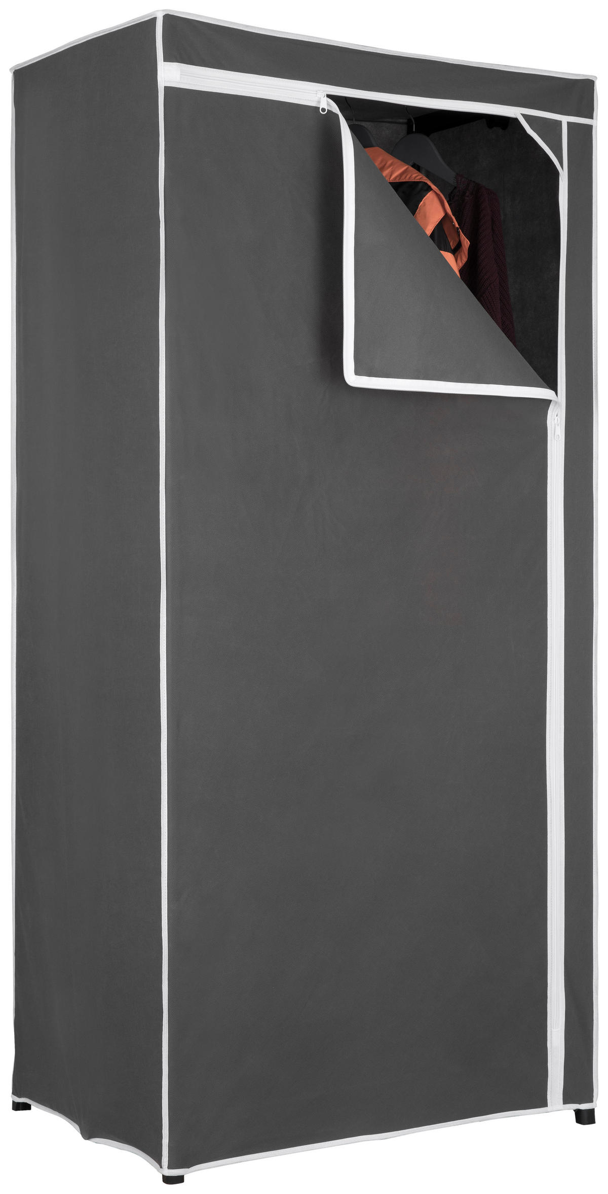 STOFFSCHRANK 75/160/50 cm  in Grau  - Grau, Basics, Kunststoff/Textil (75/160/50cm) - Carryhome