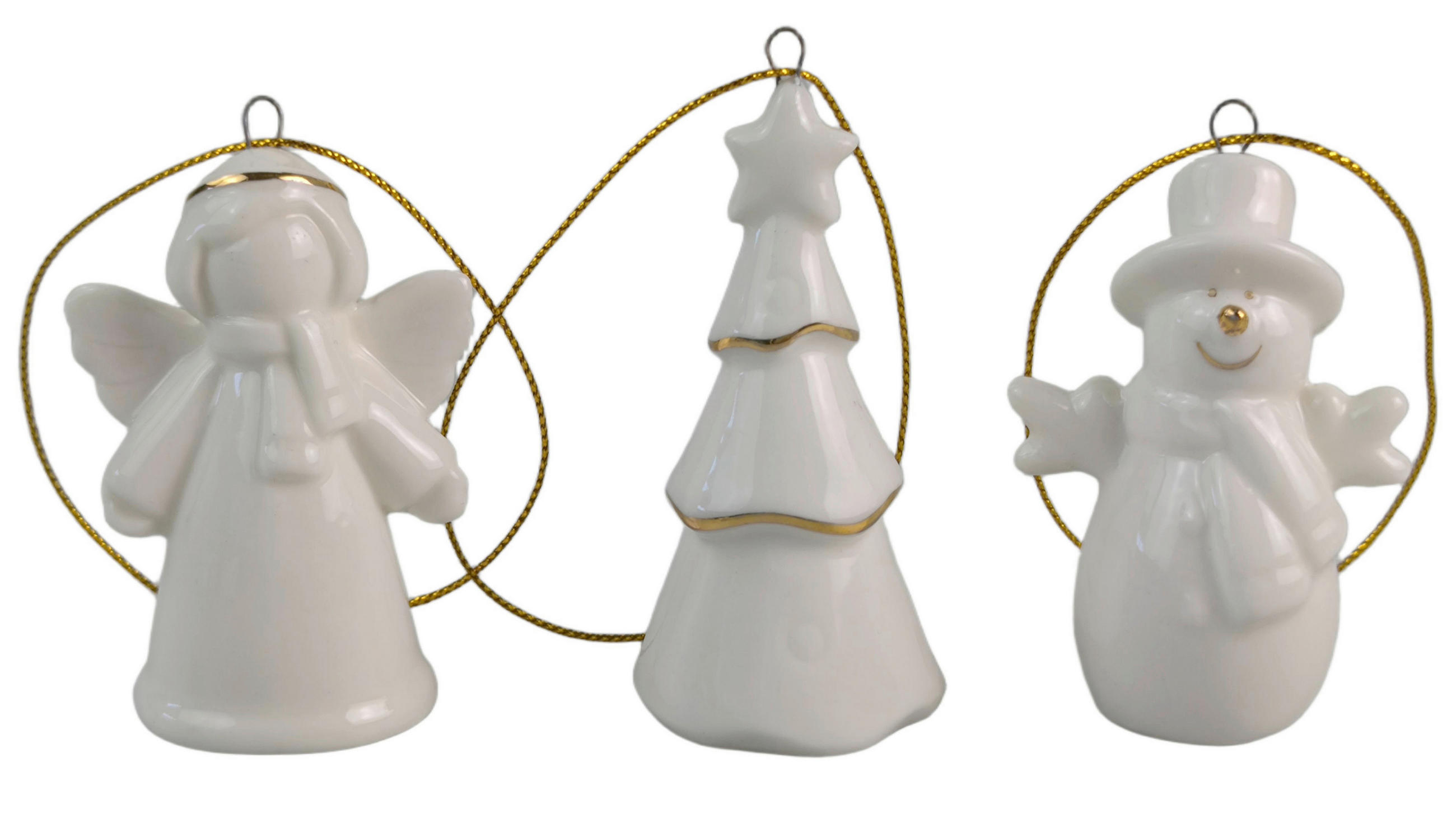 WEIHNACHTSFIGUR - Goldfarben/Weiß, LIFESTYLE, Keramik/Textil (4,5/7/2,5cm) - X-Mas