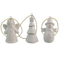 WEIHNACHTSFIGUR - Goldfarben/Weiß, LIFESTYLE, Keramik/Textil (4,5/7/2,5cm) - X-Mas