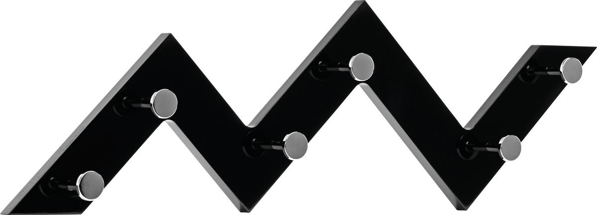 ZIDNI ČIVILUK   metal, pločasti materijal  - boja hroma/crna, Dizajnerski, metal/pločasti materijal (56/34/3cm) - Lesnina-XXXL