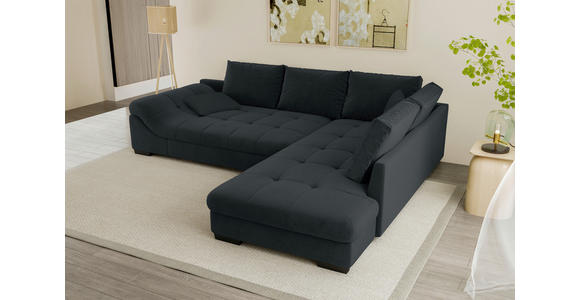 ECKSOFA Anthrazit Cord - Anthrazit/Schwarz, KONVENTIONELL, Holz/Textil (298/202cm) - Carryhome