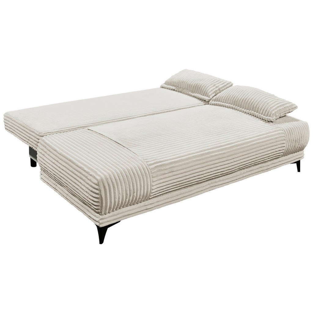 Thumbnail - Carryhome Schlafsofa, Hellgrau, Textil, 2-Sitzer, Füllung: Schaumstoffflocken,Schaumstoffflocken, 211x96x105 cm, Wohnzim...