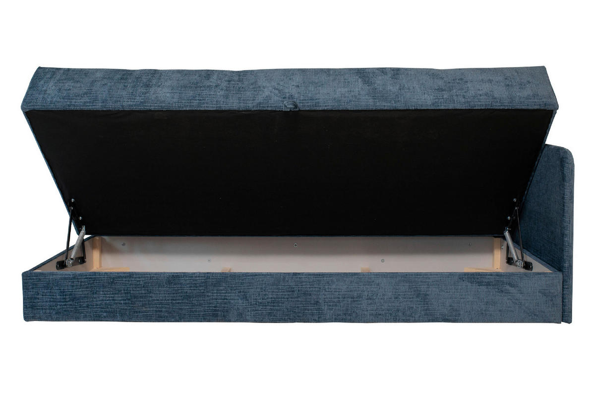LIEGE in Velours Blau  - Blau/Schwarz, Konventionell, Kunststoff/Textil (205/80/95cm) - Xora