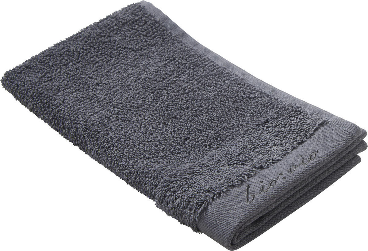 GÄSTETUCH BONITA Anthrazit 4-teilig 30/50 cm  - Anthrazit, Natur, Textil (30/50cm) - Bio:Vio
