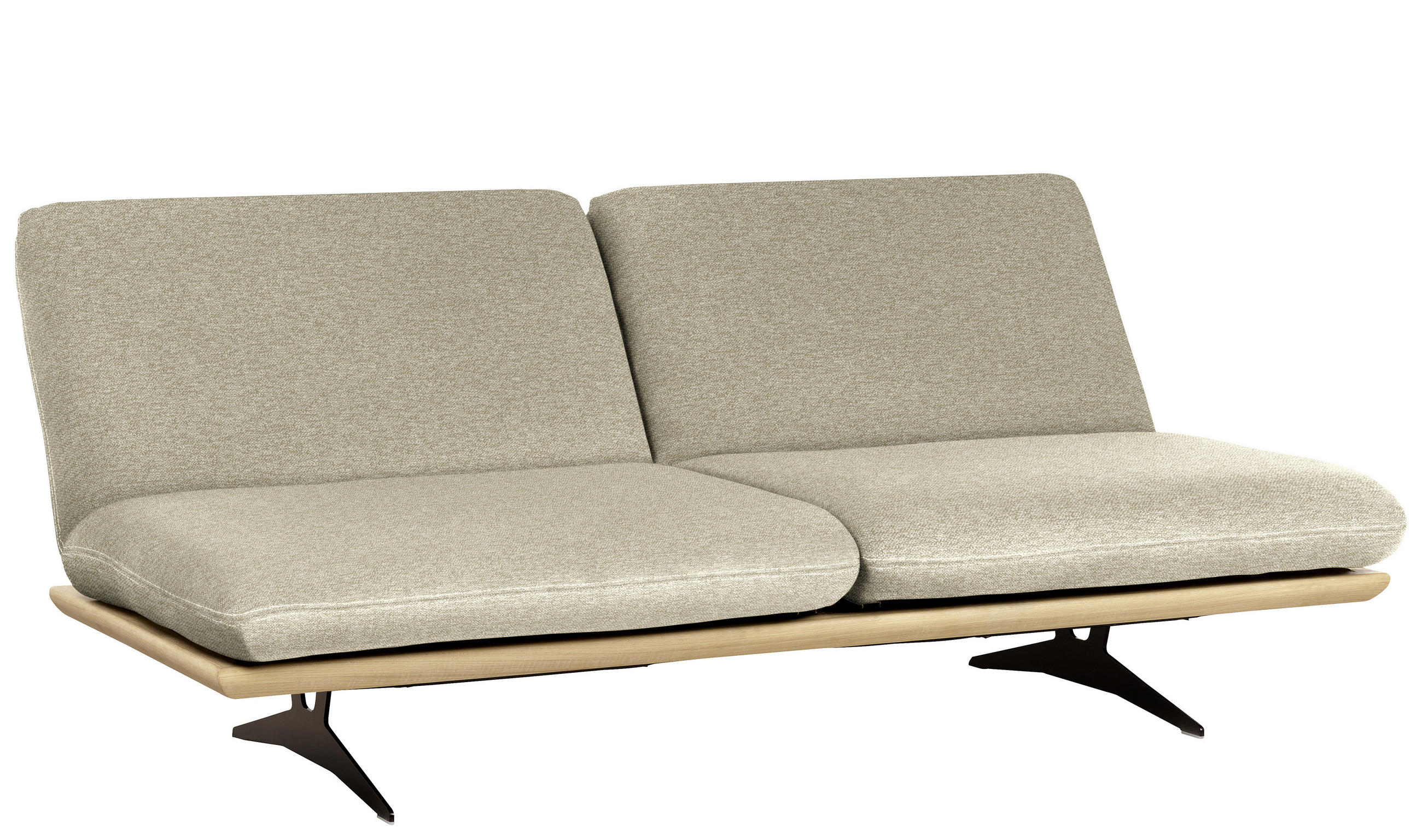 SCHLAFSOFA in Holz, Textil Eichefarben, Beige  - Eichefarben/Beige, Design, Holz/Textil (204/92/90cm) - Dieter Knoll