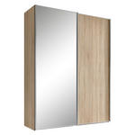 SCHWEBETÜRENSCHRANK  in Sonoma Eiche  - Alufarben/Sonoma Eiche, Design, Glas/Holzwerkstoff (225/222/68cm) - Moderano