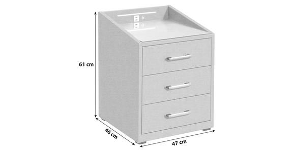 NACHTSCHRANK 47/61/46 cm  - Anthrazit/Silberfarben, Basics, Holzwerkstoff/Kunststoff (47/61/46cm) - Esposa