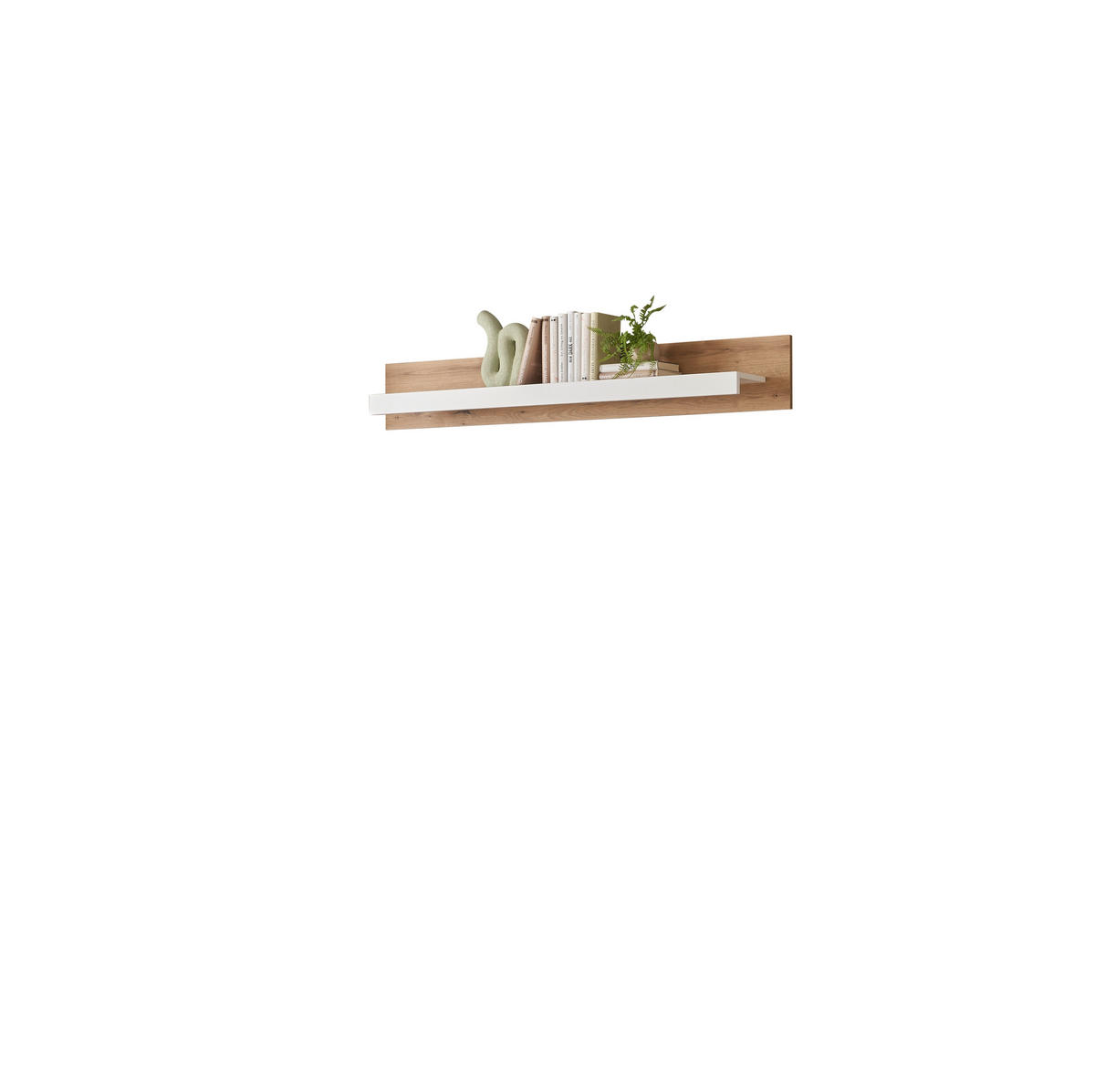 WANDBOARD Holzwerkstoff Weiß, Eichefarben  - Eichefarben/Weiß, Design, Holzwerkstoff (150/21/20cm) - MID.YOU