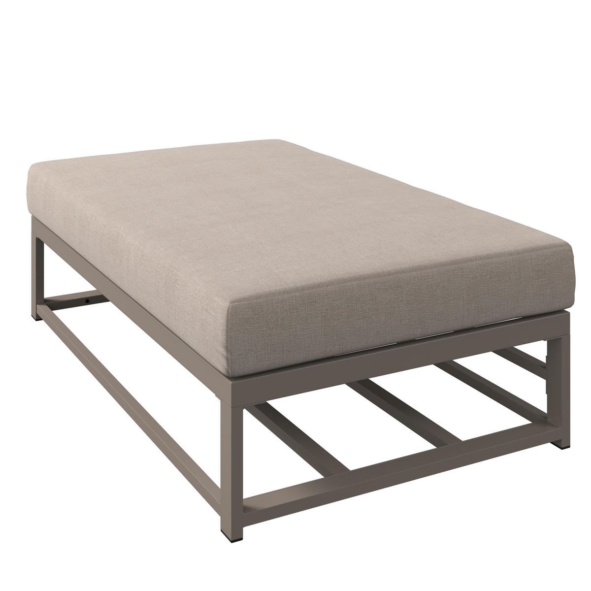 LOUNGEGARNITUR Stahl  - Dunkelgrau/Beige, MODERN, Kunststoff/Textil (155/65/74cm) - Ambia Garden