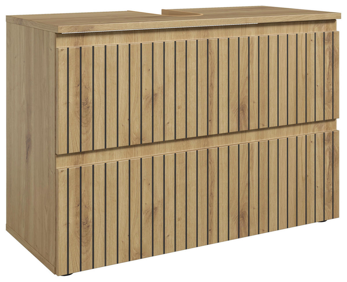 WASCHBECKENUNTERSCHRANK 80/57/36 cm  - Schwarz/Eiche Artisan, Modern, Holzwerkstoff/Kunststoff (80/57/36cm) - MID.YOU