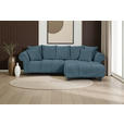 ECKSOFA  in Plüsch Petrol  288/190 cm  - Dunkelbraun/Petrol, KONVENTIONELL, Holz/Textil (288/190cm) - Carryhome