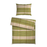 BETTWÄSCHESET CUBY Satin 200/210 cm  65 cm/100 cm  - Grün, Konventionell, Textil (200/210cm) - Novel