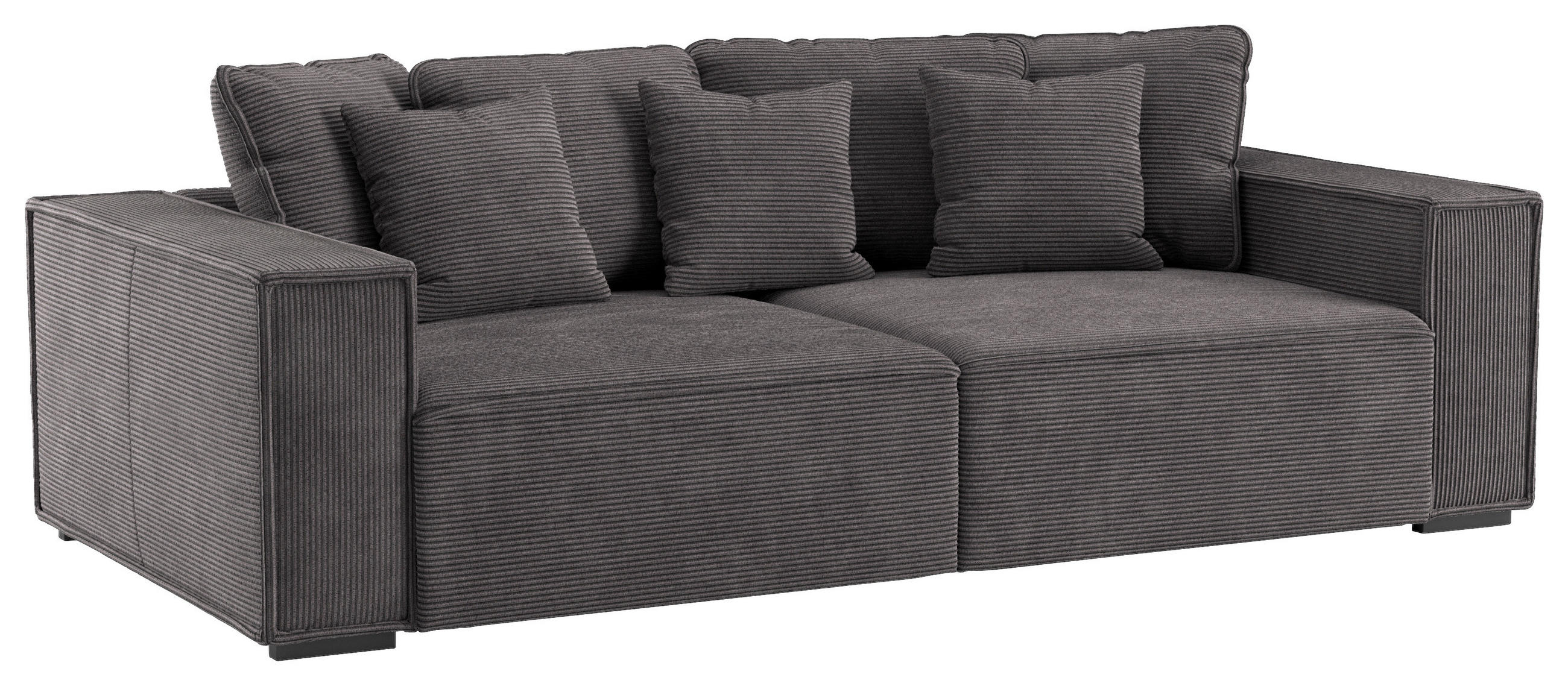 BIGSOFA Mikrofaser Anthrazit  - Anthrazit, MODERN, Kunststoff/Textil (244/62/117cm) - MID.YOU