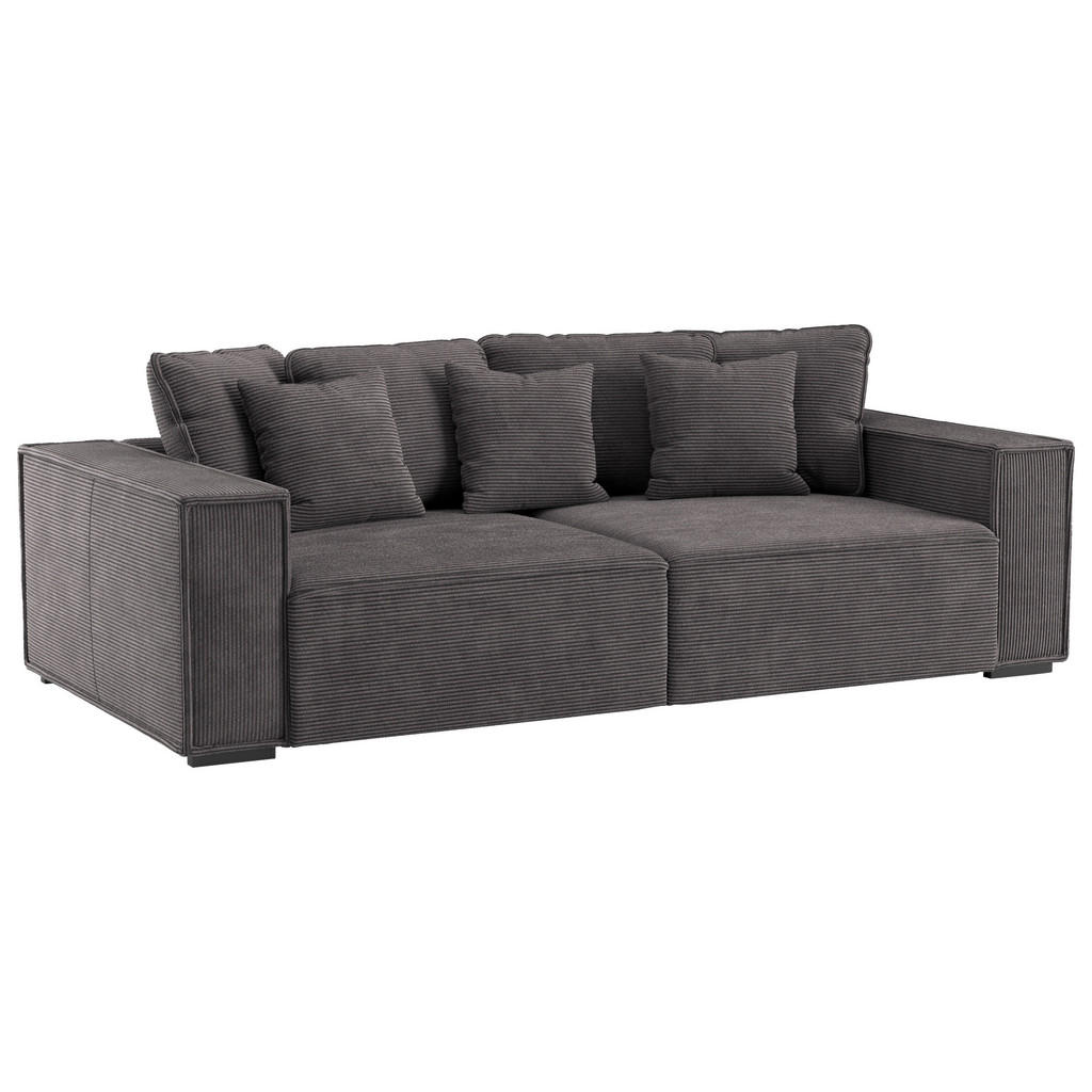 Thumbnail - Mid.you Bigsofa, Anthrazit, Textil, 4-Sitzer, 244x62x117 cm, Wohnzimmer, Sofas & Couches, Sofas, Bigsofas